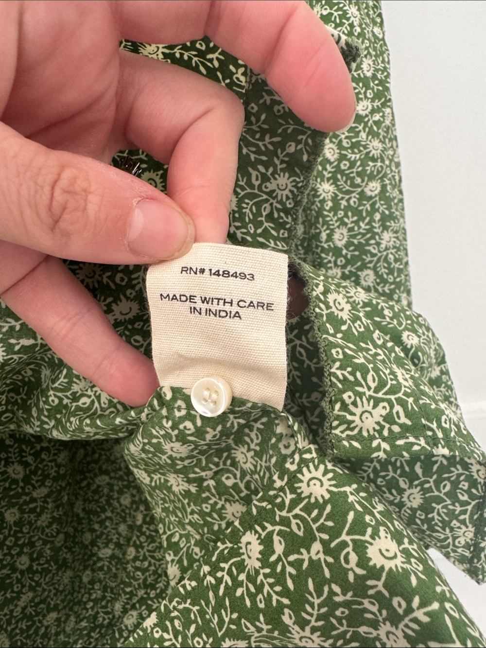 Green Floral Peasant Blouse - Women Tops - Picture 4 of 4